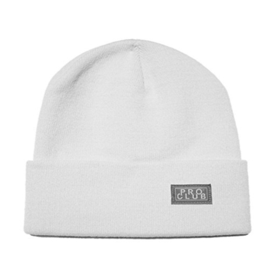 Beanie, White (Cuffed)