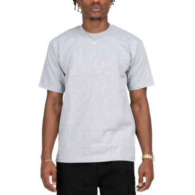 Men&#039;s Heavyweight Cotton Short Sleeve Crew Neck T-Shirt, Heather Gray, Small