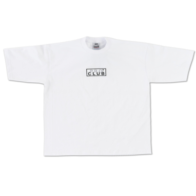 Heavyweight Short Sleeve Embroidered Box Logo Tee, White, Small