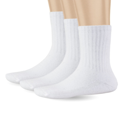 Heavyweight Crew Socks, White, 09-11
