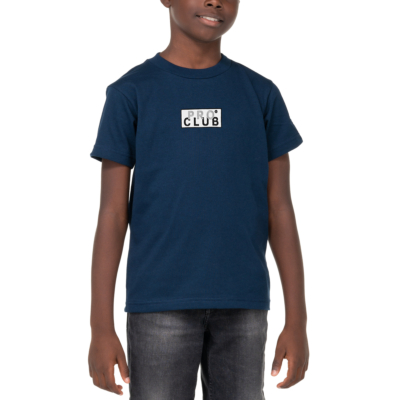 Kid's Short Sleeve Embroidered Box Logo Tee-Navy-Small