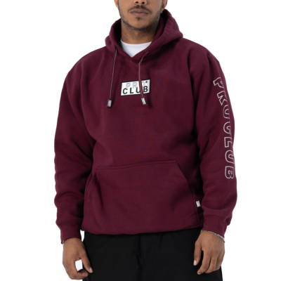 Men&#039;s Embroidered Logo Heavyweight Pullover Hoodie (13oz)-Maroon-Small