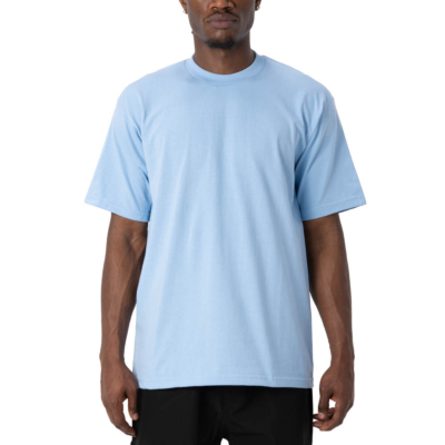 Heavyweight Cotton Short Sleeve Crew Neck T-Shirt 3-Pack-Sky Blue-Small
