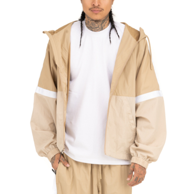 SYMMETRY TRACK JACKET-Khaki-Small