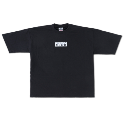 Heavyweight Short Sleeve Embroidered Box Logo Tee, Black, Small