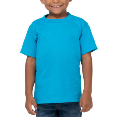 Toddler Short Sleeve Crew Neck Tee, Turquoise, X-Small