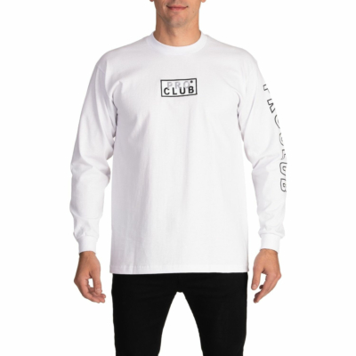 Embroidered Logo Long Sleeve Heavyweight T-Shirt, Snow White, Small