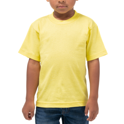 Toddler Short Sleeve Crew Neck Tee, Yellow, X-Small