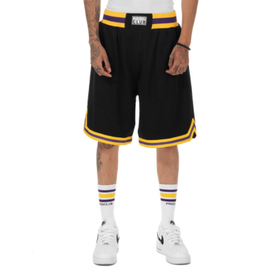 Classic at Knee 9.5in Basketball Short, Black/Gold, Small
