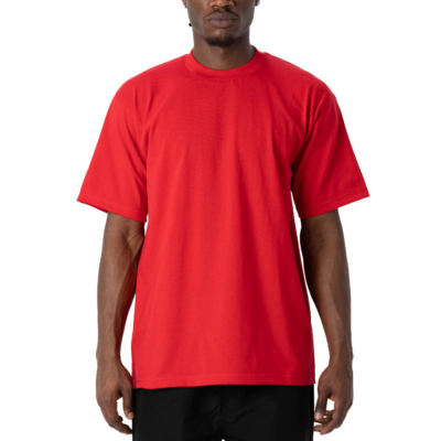 Men&#039;s Heavyweight Cotton Short Sleeve Crew Neck T-Shirt, Red, Small