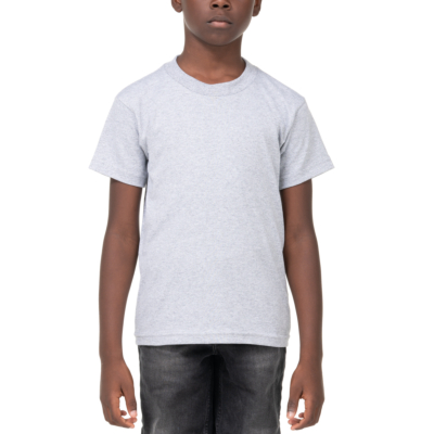 Youth Short Sleeve Crew Neck, Heather Gray, X-Small