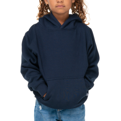 Youth Fleece Pullover Hoodie, Navy, X-Small
