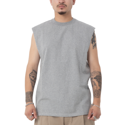 Mens Heavyweight Muscle Tee-Heather Gray-Small