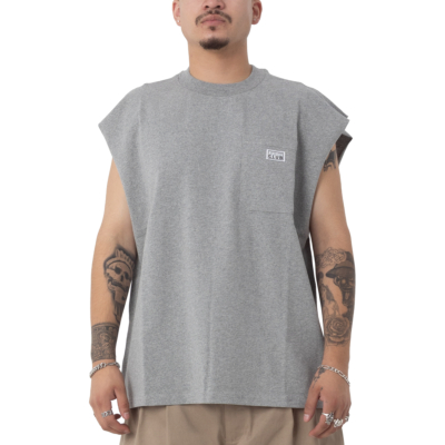 Men&#039;s Heavywide Pocket Muscle Tee-Heather Gray-Small