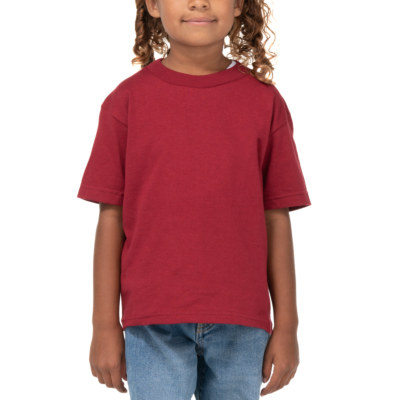 Toddler Short Sleeve Crew Neck Tee, Burgundy, X-Small