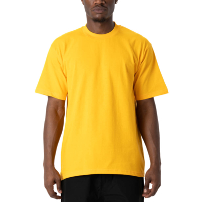 Men&#039;s Heavyweight Cotton Short Sleeve Crew Neck T-Shirt, Gold, Small