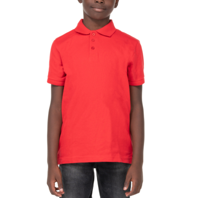 Youth Pique Polo Shirt, Red, X-Small