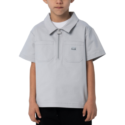 Kid's Half-Zip Work Shirt-Silver-X-Small 