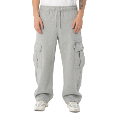 Men&#039;s Heavyweight Basic Open Leg Cargo Sweatpant-Heather Gray-Small