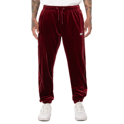 Men&#039;s Comfort Velour Track Pant-Burgundy-Small