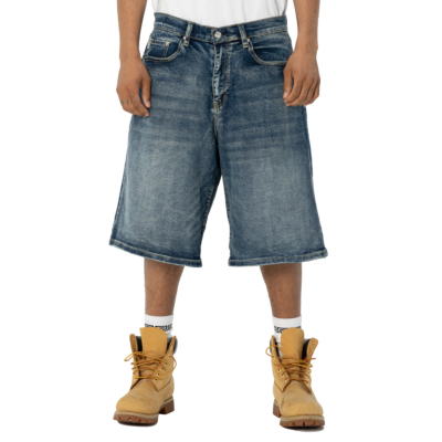 Heavyweight Baggy Fit Denim Short-Dark Stonewash Denim-30"