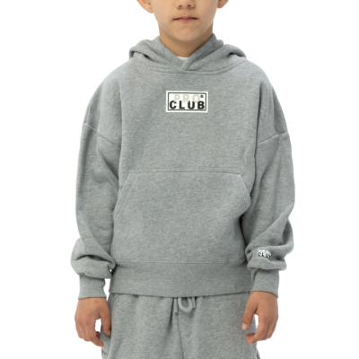 Kid&#039;s Box Logo Fleece Hoodie-Heather Gray-X-Small 