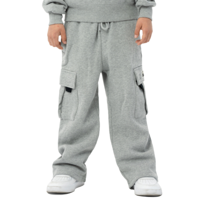 Kid&#039;s Oversized Cargo Sweatpants-Heather Gray-X-Small 