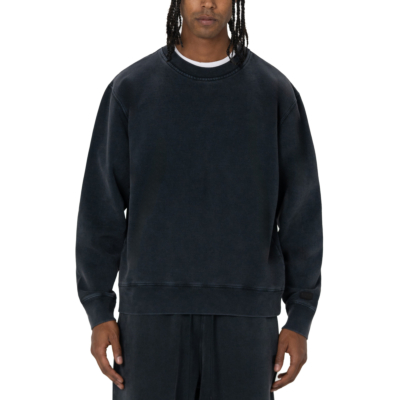 Men&#039;s Heavyweight Vintage Wash Crewneck-Black-Small