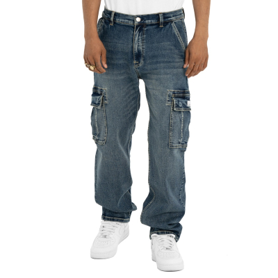 Pro Club Men's Heavyweight Relaxed Fit Denim Cargo Pant