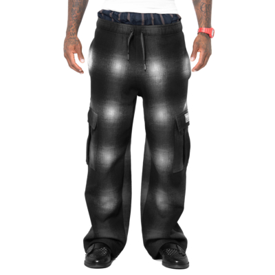 Men&#039;s Ombre Fleece Cargo Sweatpant-Gray-Small