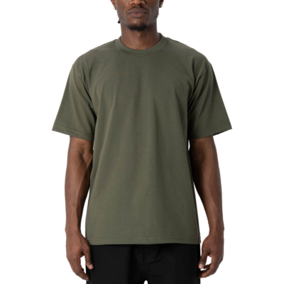 Men&#039;s Heavyweight Cotton Short Sleeve Crew Neck T-Shirt, Olive, Small