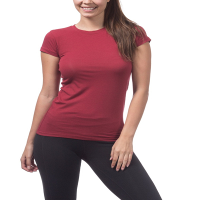 Short Sleeve Crew Neck Tee, Burgundy, Small
