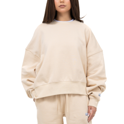 WOMEN'S HEAVYWEIGHT CREWNECK-Sand- X-Small