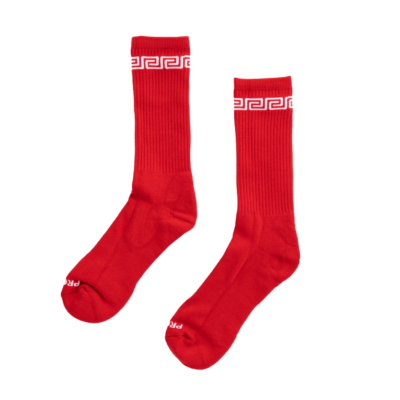 PC Link Crew Sock, Red/White, Small