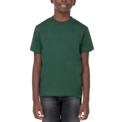 Youth Short Sleeve Crew Neck, Forest Green, X-Small