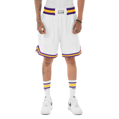 Classic at Knee 9.5in Basketball Short, White/Purple, Small