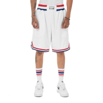 Classic at Knee 9.5in Basketball Short, White/Red/Blue, Small