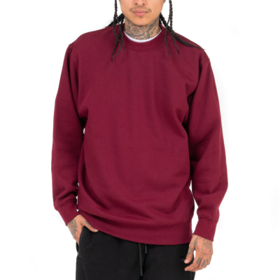 Comfort Crew Neck Fleece Pullover Sweater (9oz)-Small-Maroon