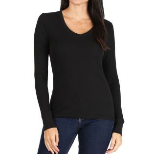 Pro Club Women's Long Sleeve Thermal V-Neck Tee