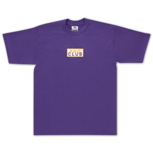 Pro Club Heavyweight Short Sleeve Embroidered Box Logo Tee, Purple