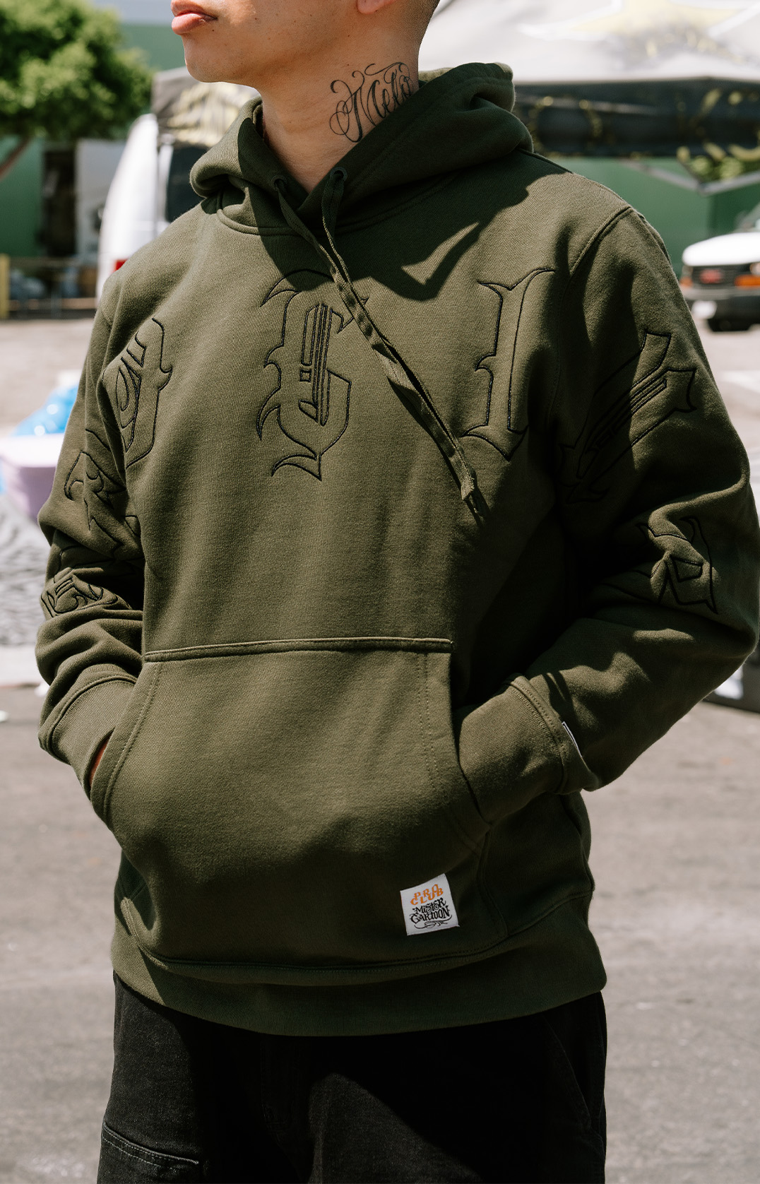 ProClub x Mister Cartoon - XL オリーブパーカー PC X MC REAPER PO HOODIE