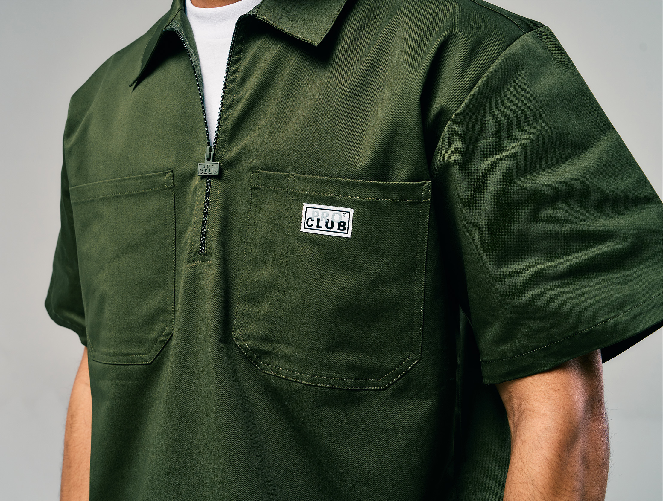 Pro Club Men's Heavyweight Quarter Zip Work Shirt